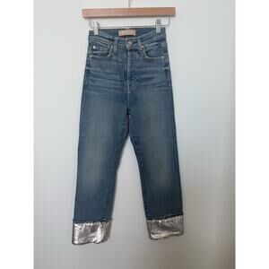 7 For All Mankind Luxe Vintage Sequin Cuff Jeans 23